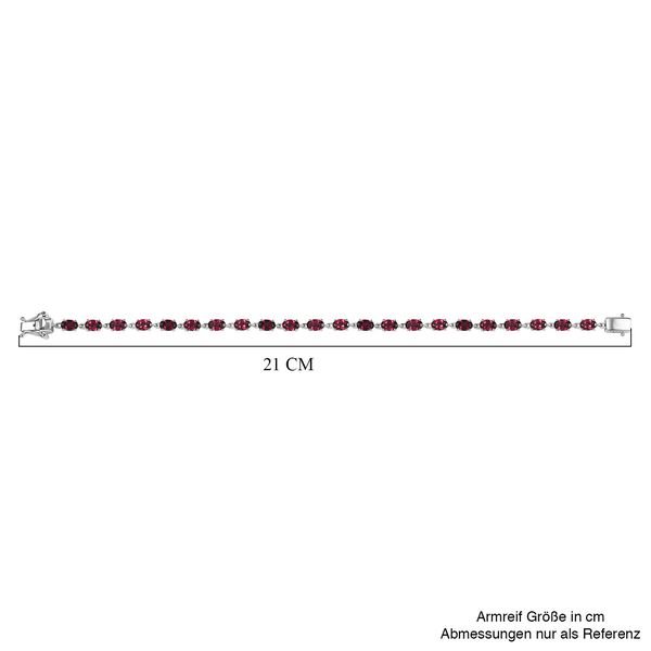 Natürlicher Rhodolith Granat Armband ca. 20 cm 925 Silber rhodiniert ca. 12.63 ct image number 5