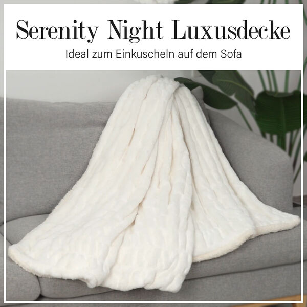 Serenity Night: Luxusdecke aus Kunstfell, Gr&ouml;&szlig;e 150x200 cm, Wei&szlig; image number 12