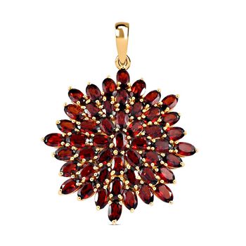 Nat&uuml;rlicher Mosambik Granat Anh&auml;nger, 925 Silber vergoldet, ca. 14.01 ct