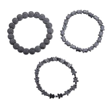 3er-Set flexible H&auml;matit Armb&auml;nder - 163 ct.