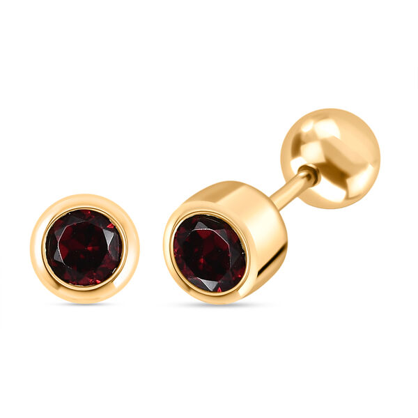 Mosambik Granat Ohrringe, 925 Silber 750 Gelbgold Vermeil - 0,70 ct.