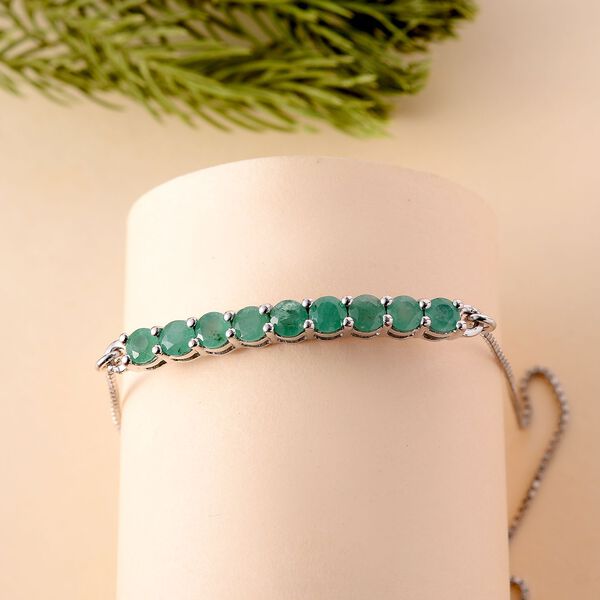 Smaragd Armband ca. 26.75 cm 925 Silber platiniert ca. 0.90 ct image number 2