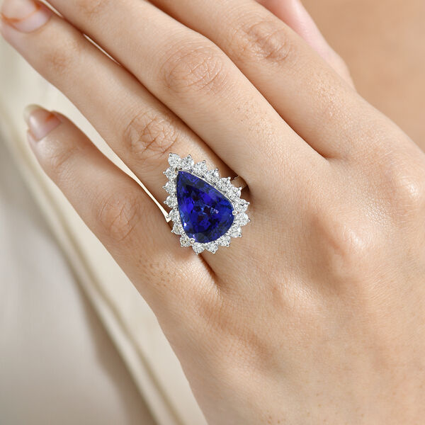 RHAPSODY AAAA Tansanit und VS Diamant Ring in 950 Platin - 11,34 ct. image number 2
