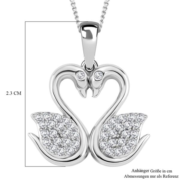 Moissanit Anh&auml;nger mit Kette ca. 45 cm, 925 Silber rhodiniert ca. 0.37 ct image number 5