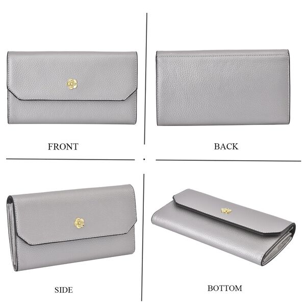 Echtleder Clutch, grau image number 4