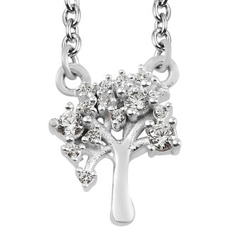 LUSTRO STELLA - Zirkonia Halskette ca. 45 cm 925 Silber ca. 0,31 ct