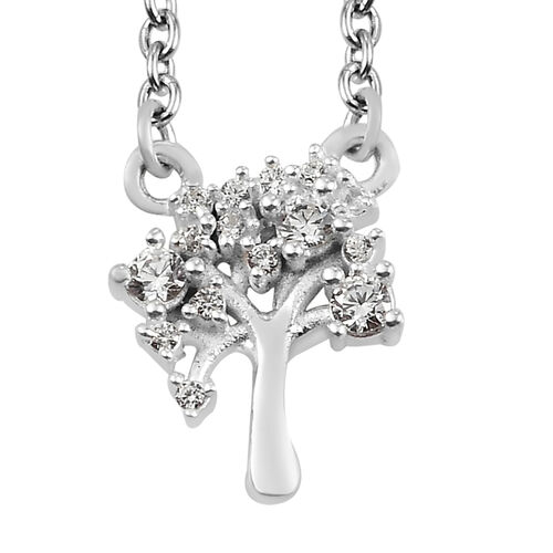 LUSTRO STELLA - Zirkonia Halskette ca. 45 cm 925 Silber ca. 0,31 ct image number 0