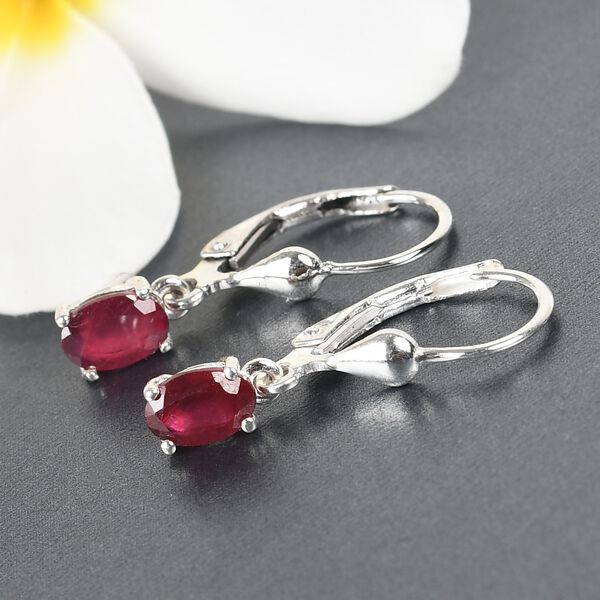 Afrikanischer Rubin Ohrh&auml;nger 925 Silber ca. 1,33 ct&nbsp; image number 1