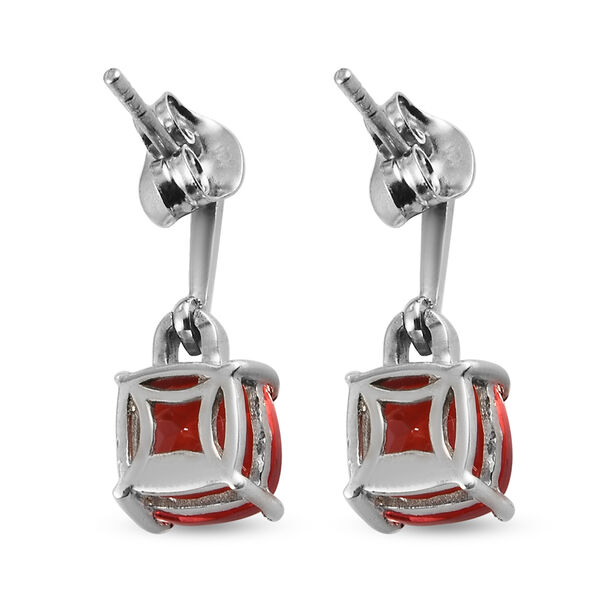 Padparadscha Triplett Quarz Ohrringe 925 Silber platiniert ca. 3,40 ct image number 5