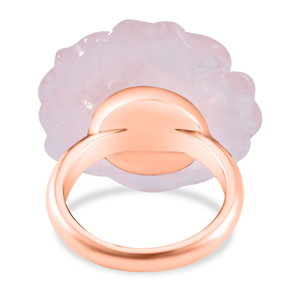 2er Set - Handgeschnitzter Rosenquarz Anhänger mit Kette und Ring (Größe 16.00), roséfarben, ca. 30.00 ct image number 5