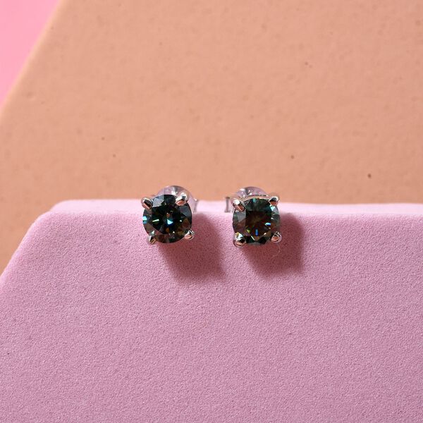 D'Joy Paraiba Moissanit Ohrringe 925 Silber rhodiniert ca. 0,91 ct. image number 1