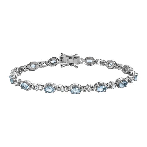 Espirito Santo Aquamarin und Zirkon Armband, ca. 20 cm, ca. 5,75 ct image number 0