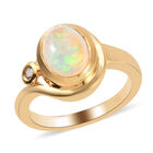 Natürlicher, äthiopischer Opal und Tansanit-Ring, 925 Silber vergoldet  ca. 1,29 ct image number 3