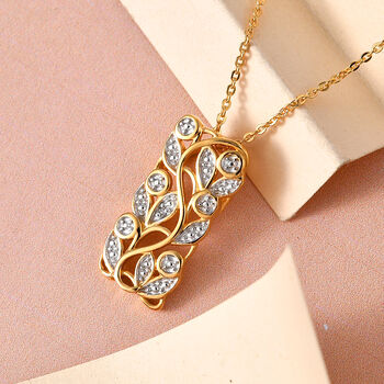 ALLORO vergoldeter Silber-Anh&auml;nger mit Diamantakzenten und 50cm Kette