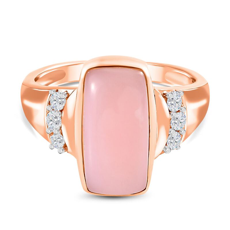 AA rosa Opal und Zirkon Ring - 3,64 ct. image number 0