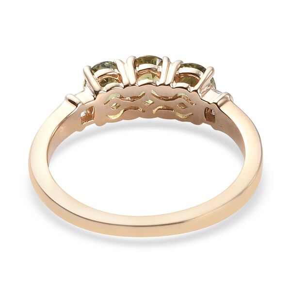 AA Demantoid Granat und Diamant Ring 375 Gelbgold image number 6