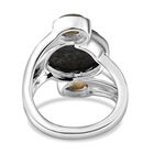 Handgearbeiteter, natürlicher Yooperlith und Labradorit-Ring, 925 Silber, ca. 6,23 ct image number 5