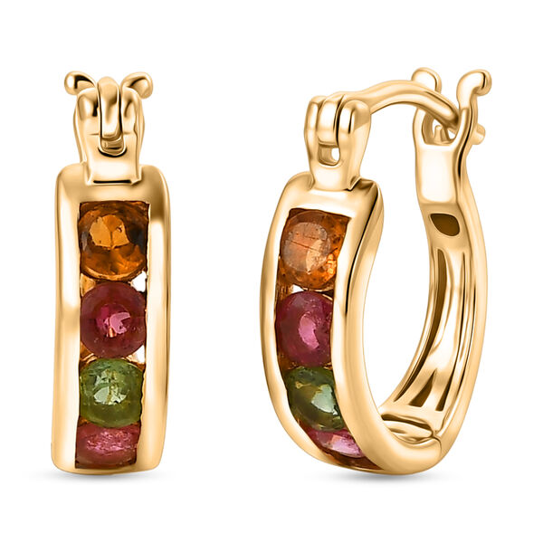 EVER TRUE AA Mehrfarbig-Turmalin Ohrringe Nickelfreies Messing ca. 1,19 ct.