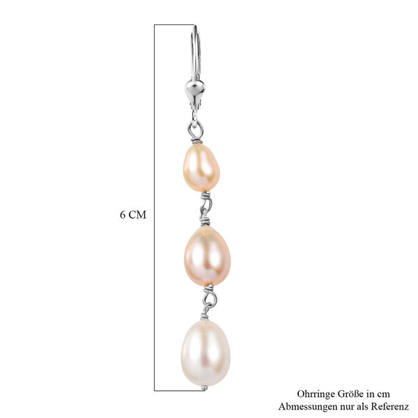 AA Mehrfarbige S&uuml;&szlig;wasser Perle Ohrringe 925 Silber rhodiniert image number 4