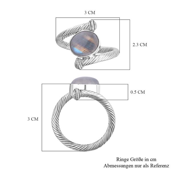 Royal Bali Kollektion- Regenbogen Mondstein Ring - 5,85 ct. image number 5