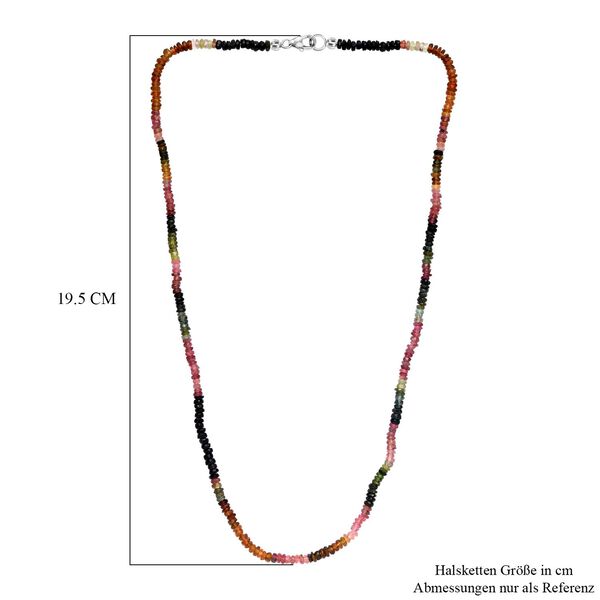 Natürliche, mehrfarbige Turmalin-Halskette, 50 cm - 70 ct. image number 7