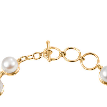 EverTrue S&uuml;&szlig;wasser Perle 19cm Armband in Goldton