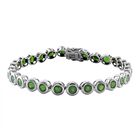 Natürlicher Chromdiopsid Armband, ca. 19 cm, 925 Silber rhodiniert, ca. 14.66 ct