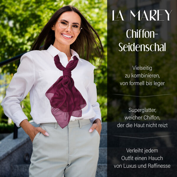 LA MAREY - Maulbeerseide Schal, Weinrot image number 2