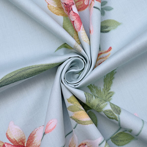 SERENITY NIGHT: 3er-Set - Seidensteppdecke und 2 Kissenbez&uuml;ge, Blumenmuster, Blau&nbsp; image number 8