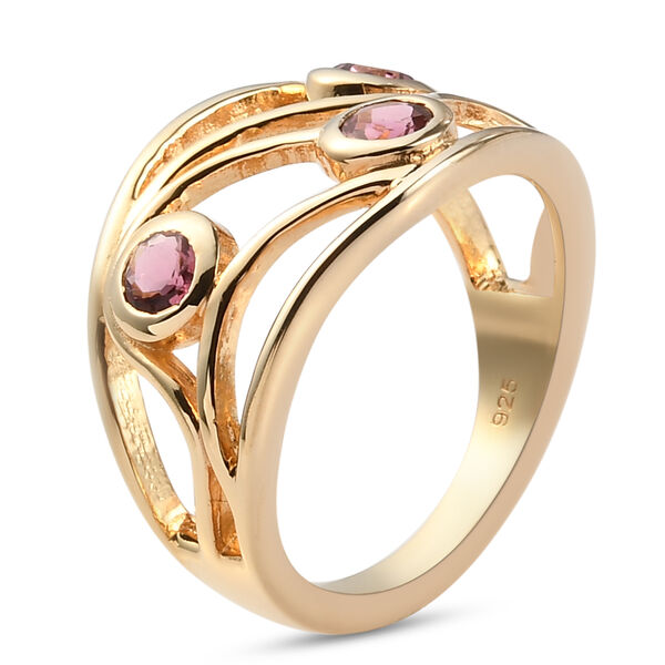 Rosa Turmalin-Ring, 925 Silber Gelbgold Vermeil  ca. 0,54 ct image number 5