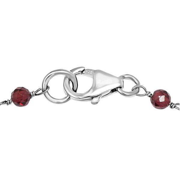 Roter Granat Armband ca. 19 cm 925 Silber rhodiniert ca. 6.00 ct image number 4
