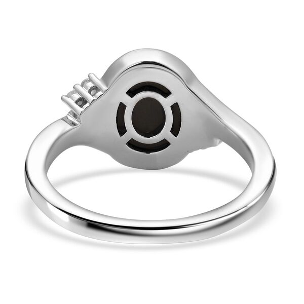 Boulder Opal Triplett und Zirkon-Bypass-Ring, 925 Silber rhodiniert, 2,22 ct. image number 5