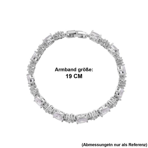 Wei&szlig;er Zirkonia Armband ca. 19 cm Nickelfreies Messing 5.00 ct image number 5