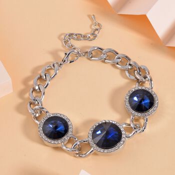 Glas, Wei&szlig;er Kristall Armband ca. 19 cm+ 5 cm Extender