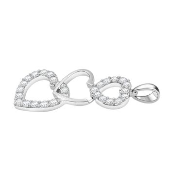 Lustro Stella Wei&szlig;er Zirkonia Anh&auml;nger 925 Silber rhodiniert