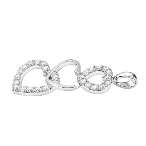 Lustro Stella Weißer Zirkonia Anhänger 925 Silber rhodiniert image number 3