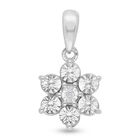 Floraler Diamant-Solitär-Anhänger in Silber image number 0