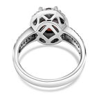 Roter Zirkon und Weißer Zirkon Ring 925 Silber platiniert (Größe 16.00) ca. 4,80 ct image number 3