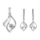 Moissanit Schmuckset 925 Silber platiniert ca. 0,91 ct.