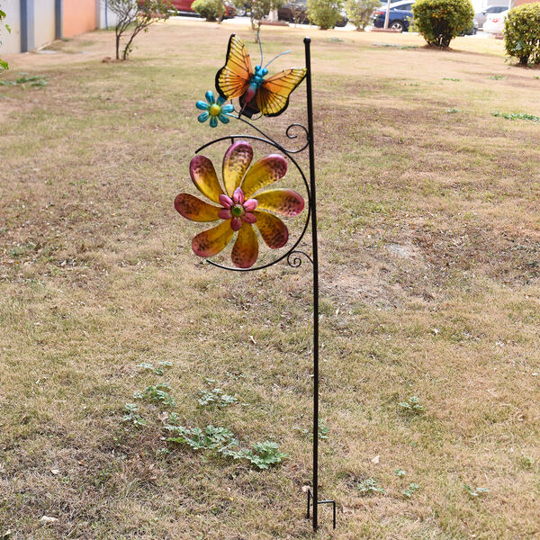 Windspiel Schmetterling, Gr&ouml;&szlig;e: 28x7x117 cm, Mehrfarbig image number 3