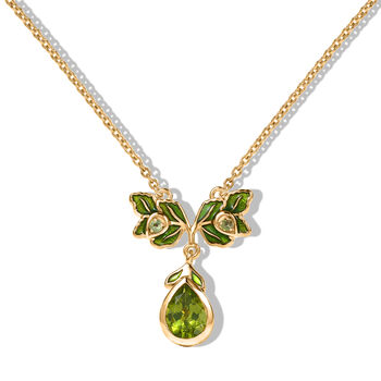 EVER TRUE AA Peridot Halskette ca. 50 cm 950 Kupfer ca. 1,80 ct.