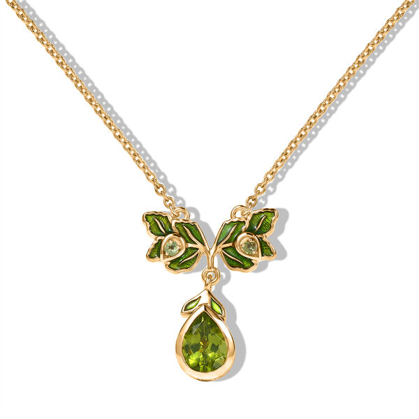 EVER TRUE AA Peridot Halskette ca. 50 cm 950 Kupfer ca. 1,80 ct.