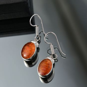 Feuer Opal Matrix Ohrringe 950 Kupfer ca. 11.00 ct