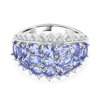 D'Joy Tansanit Ring 925 Silber rhodiniert (Gr&ouml;&szlig;e 20.00) ca. 2,90 ct