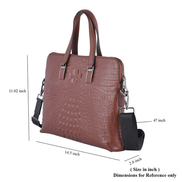 Crossbody-Tasche aus 100% echtem Leder, Gr&ouml;&szlig;e 37x7x28 cm, Hellbraun image number 5