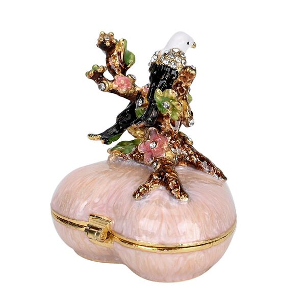 Emaillierte Schmuckbox in Herzform, 5,5x5,5cm, Braun image number 9