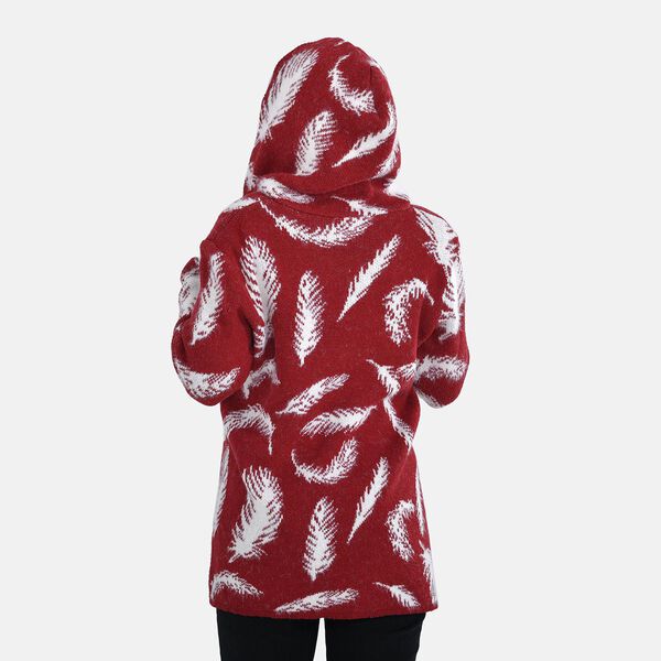 Winter-Kapuzenpullover mit 2 Taschen, Rot image number 2