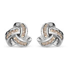 Nat&uuml;rliche Champagner Diamant-Ohrstecker, 925 Silber platiniert ca. 0.15 ct