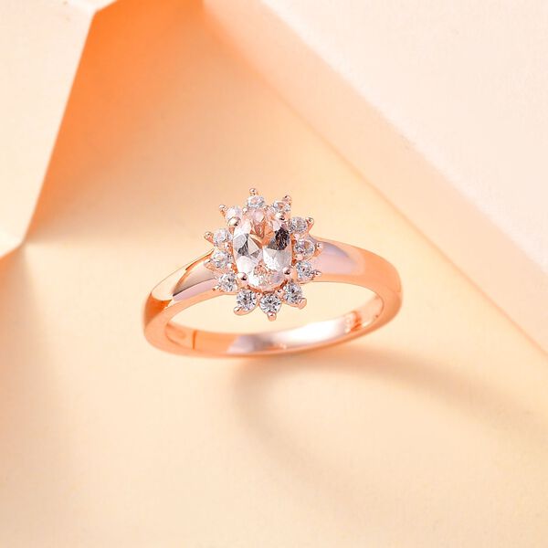 AA Morganit und wei&szlig;er Zirkon Ring, ca. 0,68 ct image number 2