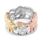 Royal Bali - Ring mit Elefantenfamilien-Design, 925 Silber, tricolor, (Größe 19.00) ca. 6,72g